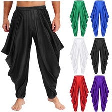 Ropa de fondo para hombre Pantalones de pierna ancha Pantalones harén Moda Juegos con disfraces Yoga Ropa de club noctur