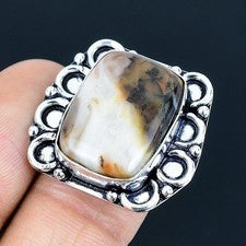 Anillo de joyería de plata esterlina 925 hecho a mano con piedras preciosas...