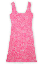 Vestido para mujer - Vestido floral estampado - Solero - Pequeño - Rosa neón bajo