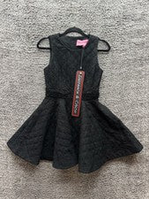 Nuevo con etiquetas Vestido Acampanado Laurence & Chico Diseñador Tweed Sin Mangas Negro Para Mujer Talla S