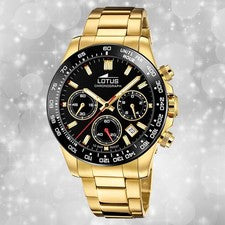 Reloj de pulsera acero inoxidable oro reloj para hombres Lotus Classic elegante UL18914/6