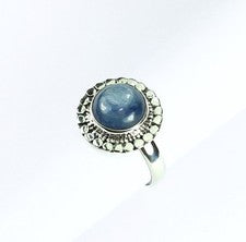 Anillo de plata 925 con cianita real, hecho a mano