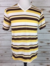 Más Moda Polo Para Hombres Mediano Cuello en V Rayas S/S Ligero Algodón/Poliéster NUEVO