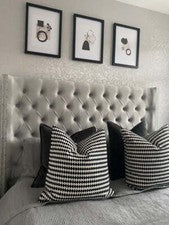 Impresión abstracta de 2 colores gris plata negro decoración pared hogar