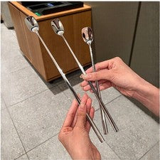 Juego de 3 cucharas batidoras largas para mango de acero inoxidable 316 para cocina para bar