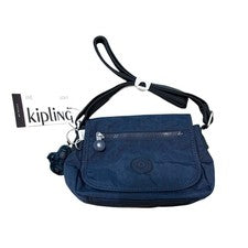 Mini Bolso Bandolera Kipling Sabian Nuevo con Etiquetas Azul Azul Utilitario Chic Dije Todos los Días