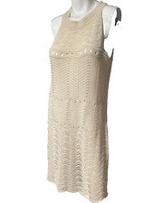 Vestido de ganchillo Blu Waves para mujer talla M encaje vieiras boho chic