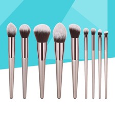 Juego de 9 brochas de maquillaje profesional brochas de belleza cosméticos en polvo