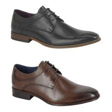 Zapatos Goor Para Hombres Cuero 3 Ojos Brogue Gibson Derby Con Cordones Suela de Resina Marrón Negro