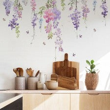 1X Colorido Floral Planta Flor Mariposa Pegatina de Pared Arte Calcomanía Decoración del Hogar
