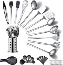 Juego de utensilios cocina de acero inoxidable grado alimenticio 40 piezas