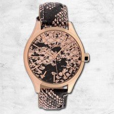 Oozoo Reloj de Pulsera Mujer Relojes Analógico Cuero Negro Marrón Claro