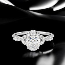 Anillo de diamantes de oro cultivado en laboratorio exclusivo 14k blanco IGI ...
