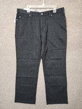 Pantalones de microfibra Kenneth Cole para hombre 36x29 gris pierna recta NUEVO