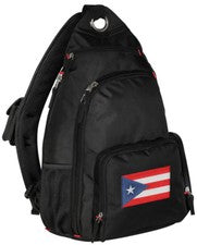 Mochila Bandera Puerto Rico CÓMODA ESTILO BANDOLERA - ¡CARGADA con BOLSILLOS!