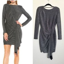 Nuevo con etiquetas Mini Vestido Alexia Admor Allie Metálico con Volantes Nuevo con Espalda Abierta Para Mujer Pequeño