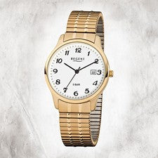 Regent Acero Reloj Hombre F-876 Cuarzo Pulsera Oro URF876