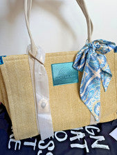 Bolso Shopper Kurt Geiger Rafia Southbank Beige Tela Tejida Grande Nuevo con Etiquetas Precio de venta sugerido por el