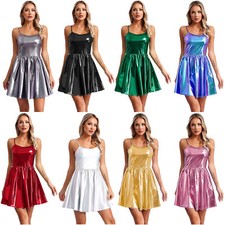 Mujer Vestidos Fiesta Vestido Carnaval Minivestido Baile Vestido Cuero Disfraz Moda