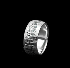 Anillo banda martillada oxidada, anillo para pulgar de plata esterlina hecho a mano para hombre