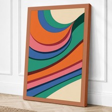 Impresión geométrica en lienzo de ritmos fluidos arte de pared decoración del hogar listo para colgar