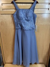 Vestido de novia acampanado sin mangas para mujer talla 12 cremallera trasera azul nuevo con etiquetas