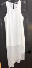 VESTIDO EXUBERANTE FASHION LOUNGE BLANCO FORRADO SIN MANGAS - MUJER TALLA M - NUEVO $55