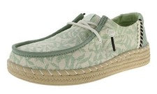 Zapato bajo Hey Dude Wendy alpargata retro verde palma lino zapatos con cordones mocasín