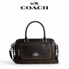 COACH Rowan Cartera Bolsillos Cuero Amado CES83 SVPMZ Bolso de Hombro Auténti...