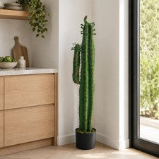 Cactus Artificial con Maceta 100cm Verde Realista Imitación Interior Hogar Oficina Decoración