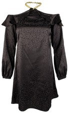 Michael Kors Para Mujer Negro Forrado Sólido Manga Larga Sobrepelliz Escote Corto...