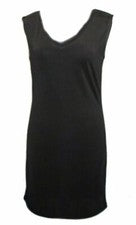 DAMEN KLEID MINIKLEID SCHWARZ V-AUSSCHNITT ÄRMELLOS PAGE ONE REIßVERSCHLUß 34