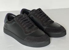 Zapatillas de cuero Burberry negras/IP Check 17 EE. UU. (50 euros) 8075375 IT NUEVAS EN CAJA $690