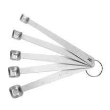 1 Set von 5pcs Messlöffel Edelstahl -Gewürzlöffel Küchenbackwaren
