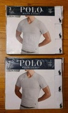 Paquete de 3 camisetas Polo Ralph Lauren XS de algodón ajustadas con cuello en V para hombre $42,50 (X2)