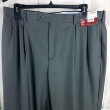 Pantalones de vestir Louis Raphael Russo 150s Luxe sarga cintura expandible gris 40 nuevos con etiquetas $65