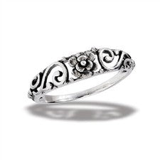 Anillo rosa filigrana de plata de ley - Embalaje de regalo gratis
