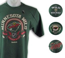 Camiseta verde Minnesota Wild NHL Reebok para hombre (4 estilos)