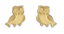 Pendientes de búho con motivo de animal y mujer para niños y mujeres Uhu oro real 333