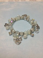 Pulsera elástica ángel plata piedras cristal cristal cristal para mujer joyería de moda NUEVO