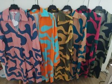 MADE IN ITALY bonito vestido túnica colorido hasta talla 42 NUEVO