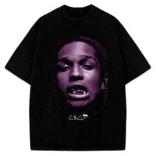 Camiseta ASAP Rocky Asap Mob Años 90 Hip Hop Gira Concierto Estilo Mercancía Camiseta Personalizada