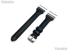 Correa de cuero delgada negra para relojes de 24 mm y 25 mm de ancho adaptadores de liberación rápida