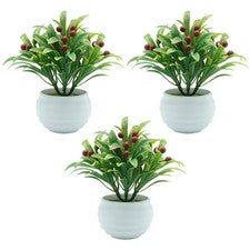 3 piezas adornos artificiales para plantas en maceta bonsai de imitación para decoración de oficina en casa