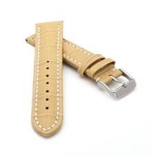 Correa de reloj cocodrilo modelo Louisiana-XL arena-beige-WN 24mm, extralarga