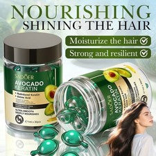 Aceite esencial nutritivo para el cabello queratina aguacate aminoácido brillo 30 un.