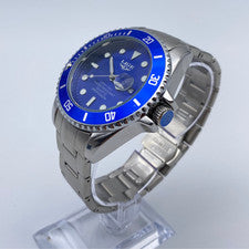 Montre Acier Quartz cadran Bleu 42 mm Résistante à l'eau avec chronographe