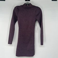 NUEVO CON ETIQUETAS ASTR the Label Mini Vestido Ajustado Cuello Simulado Para Mujer Talla XS Rosa Negro Metálico