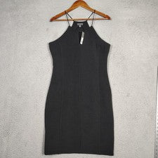 Vestido para mujer The Limited mediano negro elástico halter funda sin mangas Y2K nuevo con etiquetas