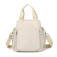 Bolsos Bandolera DOURR Light 3 Compartimentos para Mujer Triple Cremallera Medianos, Beige